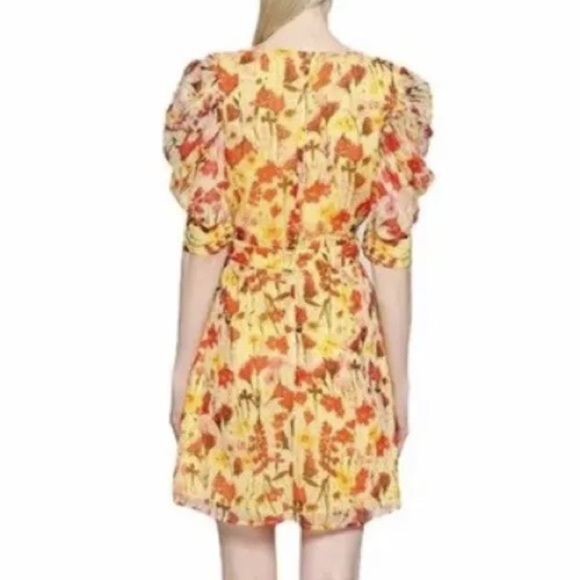 Walter Baker NWT Yellow Tulip Adriana Floral Puff Sleeve Dress Size 0 - Picture 3 of 14